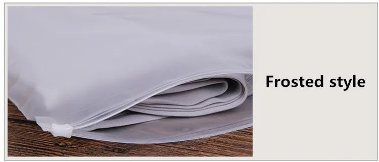 50pcs 140micron Both Sides Frosted Garment Zipper Bag T-shirt Underwear Socks Toys Towel Travel Wash Supplies Packaging Pouches