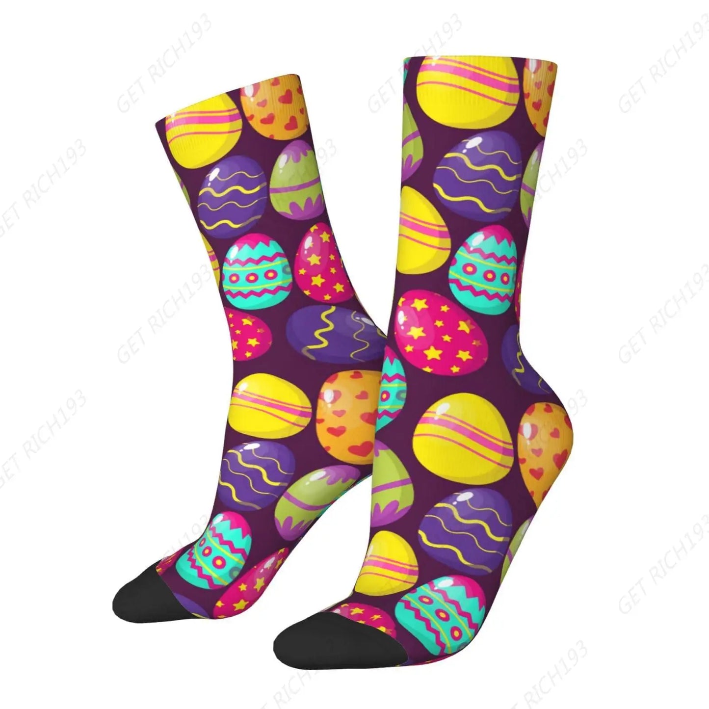 Easter Bunny And Eggs Pattern Dress Socks Easter Socks Funny Novelty Socks For Men Women