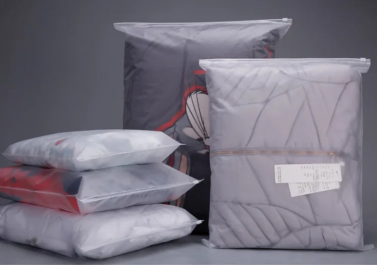 50pcs 140micron Both Sides Frosted Garment Zipper Bag T-shirt Underwear Socks Toys Towel Travel Wash Supplies Packaging Pouches