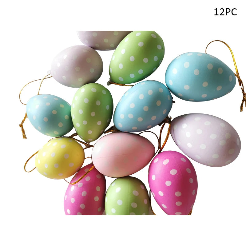 12pc Easter Egg Open Gashapon Cartoon Simulation Plastic Eggshell Children's Toy Gifts for Children 2025 Happy Easter Home Decor