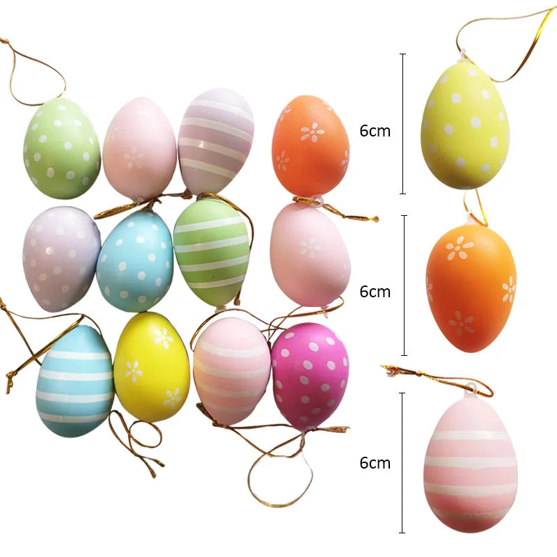 12pc Easter Egg Open Gashapon Cartoon Simulation Plastic Eggshell Children's Toy Gifts for Children 2025 Happy Easter Home Decor