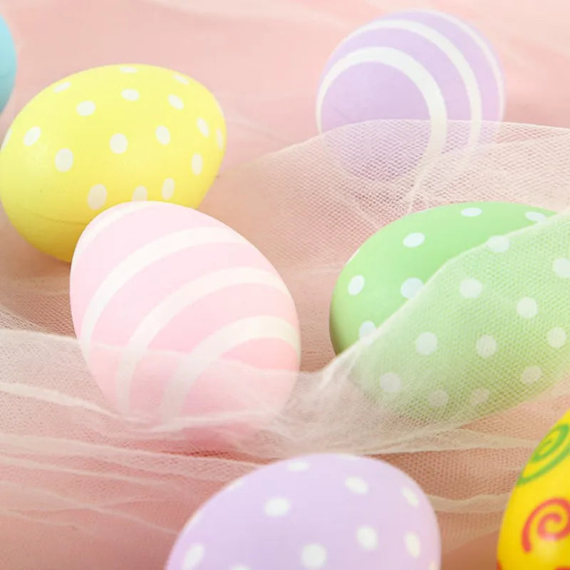 12pc Easter Egg Open Gashapon Cartoon Simulation Plastic Eggshell Children's Toy Gifts for Children 2025 Happy Easter Home Decor