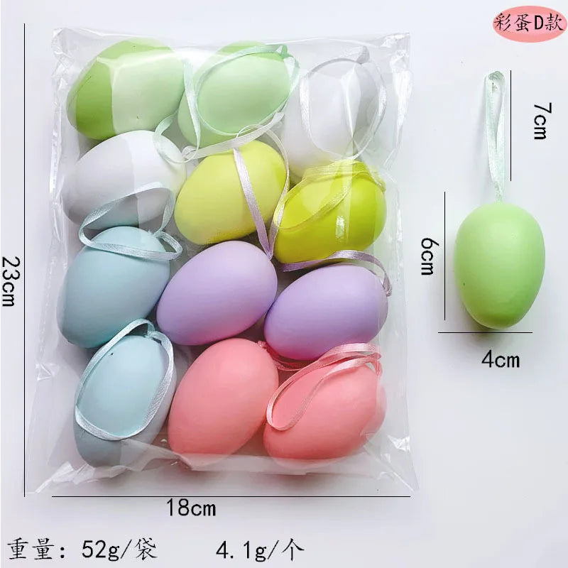 12pc Easter Egg Open Gashapon Cartoon Simulation Plastic Eggshell Children's Toy Gifts for Children 2025 Happy Easter Home Decor