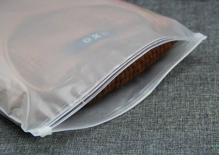 50pcs 140micron Both Sides Frosted Garment Zipper Bag T-shirt Underwear Socks Toys Towel Travel Wash Supplies Packaging Pouches