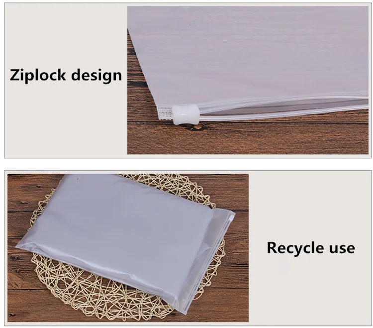 50pcs 140micron Both Sides Frosted Garment Zipper Bag T-shirt Underwear Socks Toys Towel Travel Wash Supplies Packaging Pouches