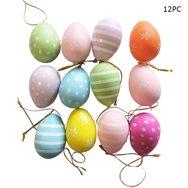 12pc Easter Egg Open Gashapon Cartoon Simulation Plastic Eggshell Children's Toy Gifts for Children 2025 Happy Easter Home Decor