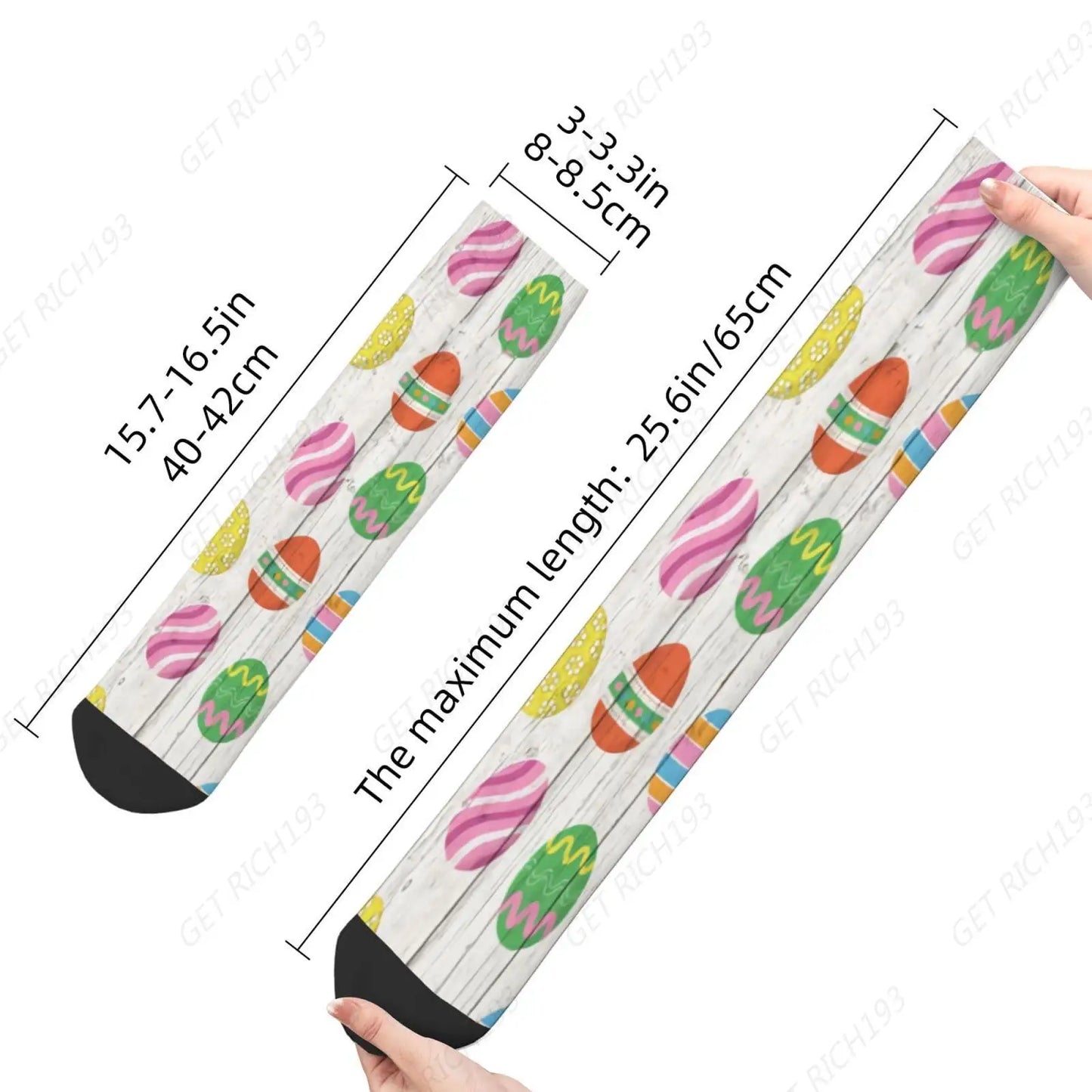 Easter Bunny And Eggs Pattern Dress Socks Easter Socks Funny Novelty Socks For Men Women