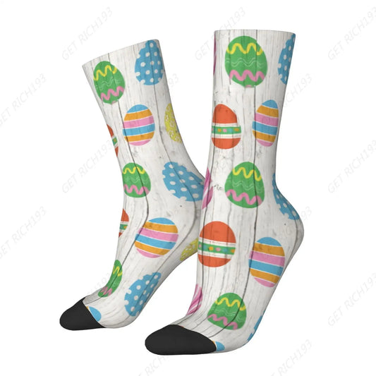 Easter Bunny And Eggs Pattern Dress Socks Easter Socks Funny Novelty Socks For Men Women
