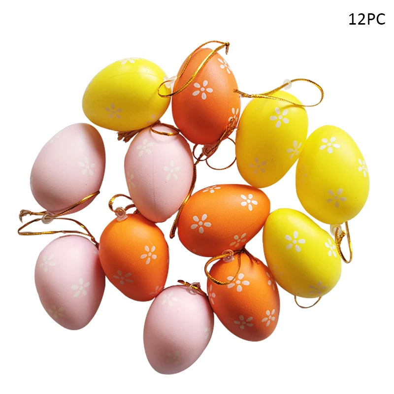 12pc Easter Egg Open Gashapon Cartoon Simulation Plastic Eggshell Children's Toy Gifts for Children 2025 Happy Easter Home Decor