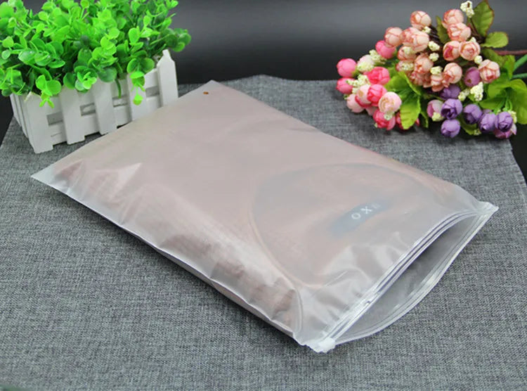 50pcs 140micron Both Sides Frosted Garment Zipper Bag T-shirt Underwear Socks Toys Towel Travel Wash Supplies Packaging Pouches